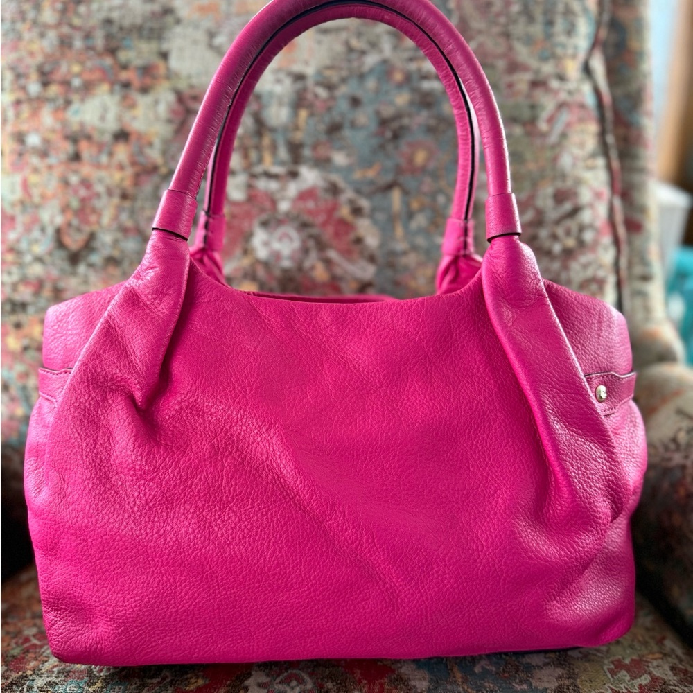Kate Spade Berkshire Road Pink Magenta Gold Stevie Satchel Bag - Picture 2 of 10